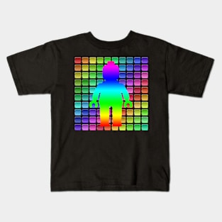 Rainbow Minifig in Front of Buttons Kids T-Shirt